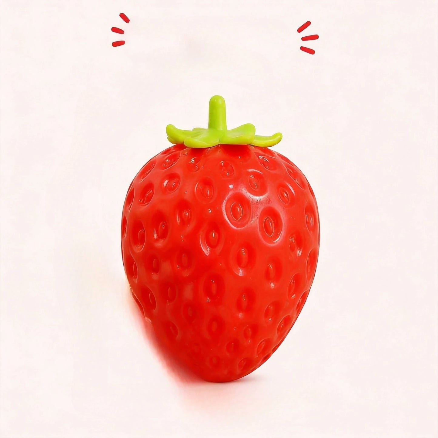 Squishy Large Strawberry Slow-Rising Stress Relief Toy β Soft Squeeze Fidget Fruit Figurine, Stretchy Durable Non-Stick Tactile Grip, Lightweight Portable Calming Anxiety Release, Cute Desk Decor Gift for Her Him