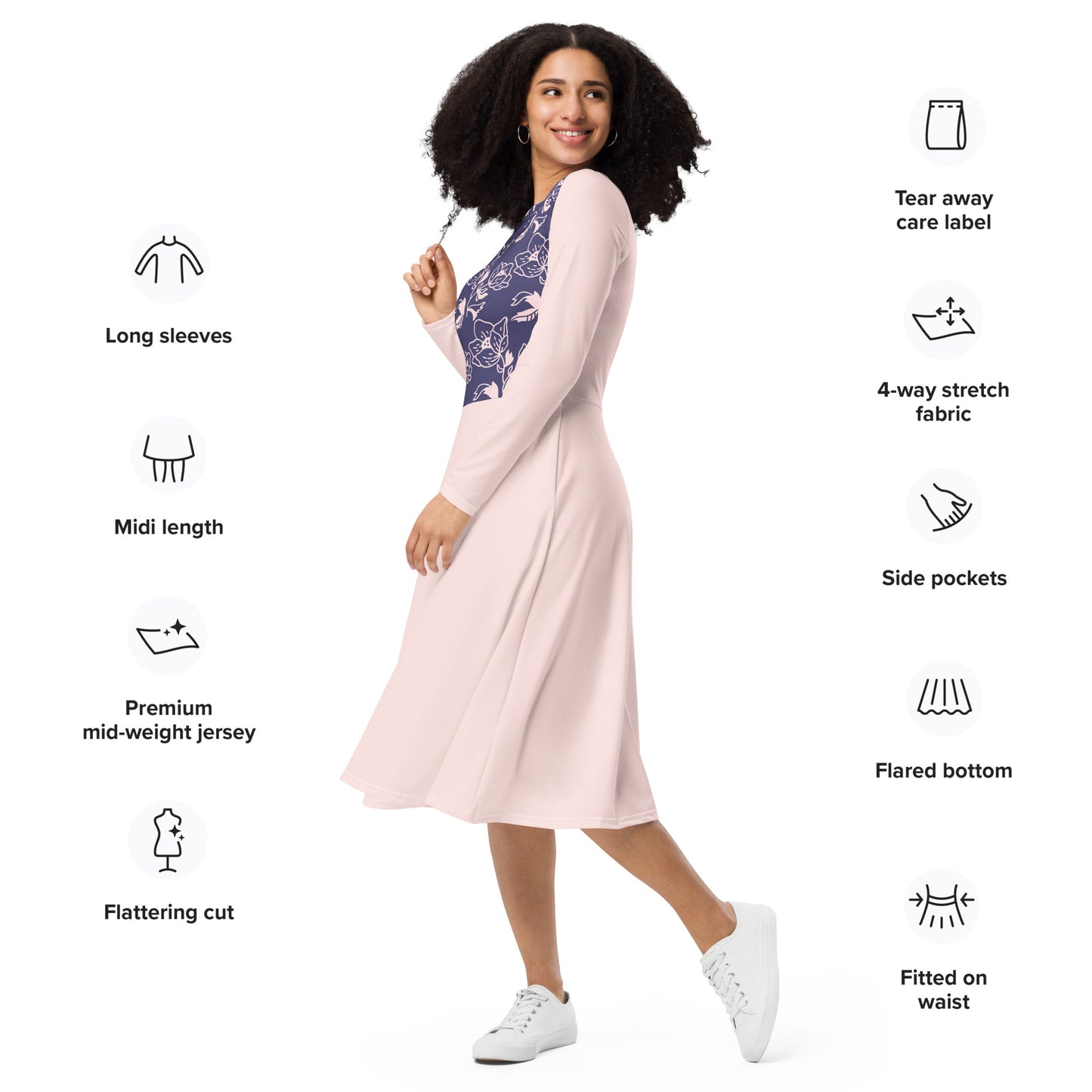 Long sleeve midi dress