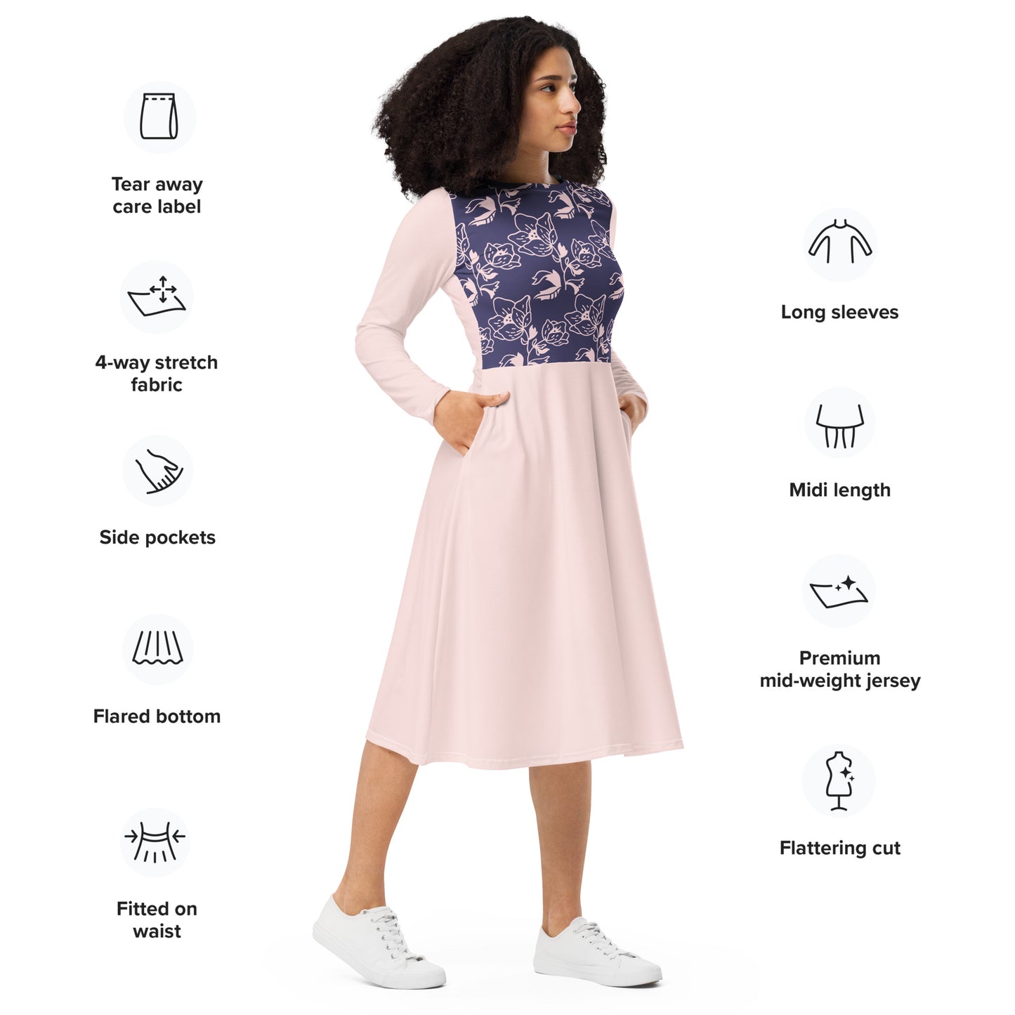 Long sleeve midi dress