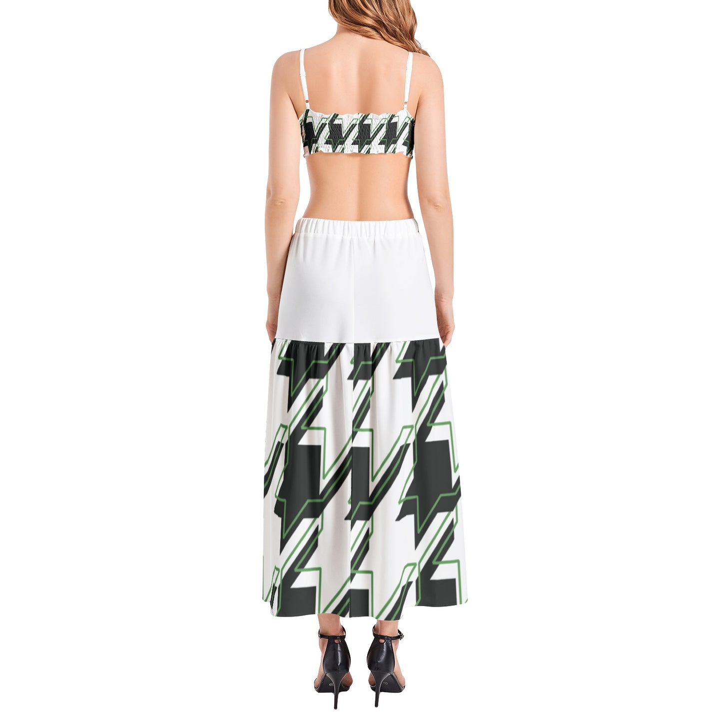 Bralette Top and High Slit Thigh Skirt Set