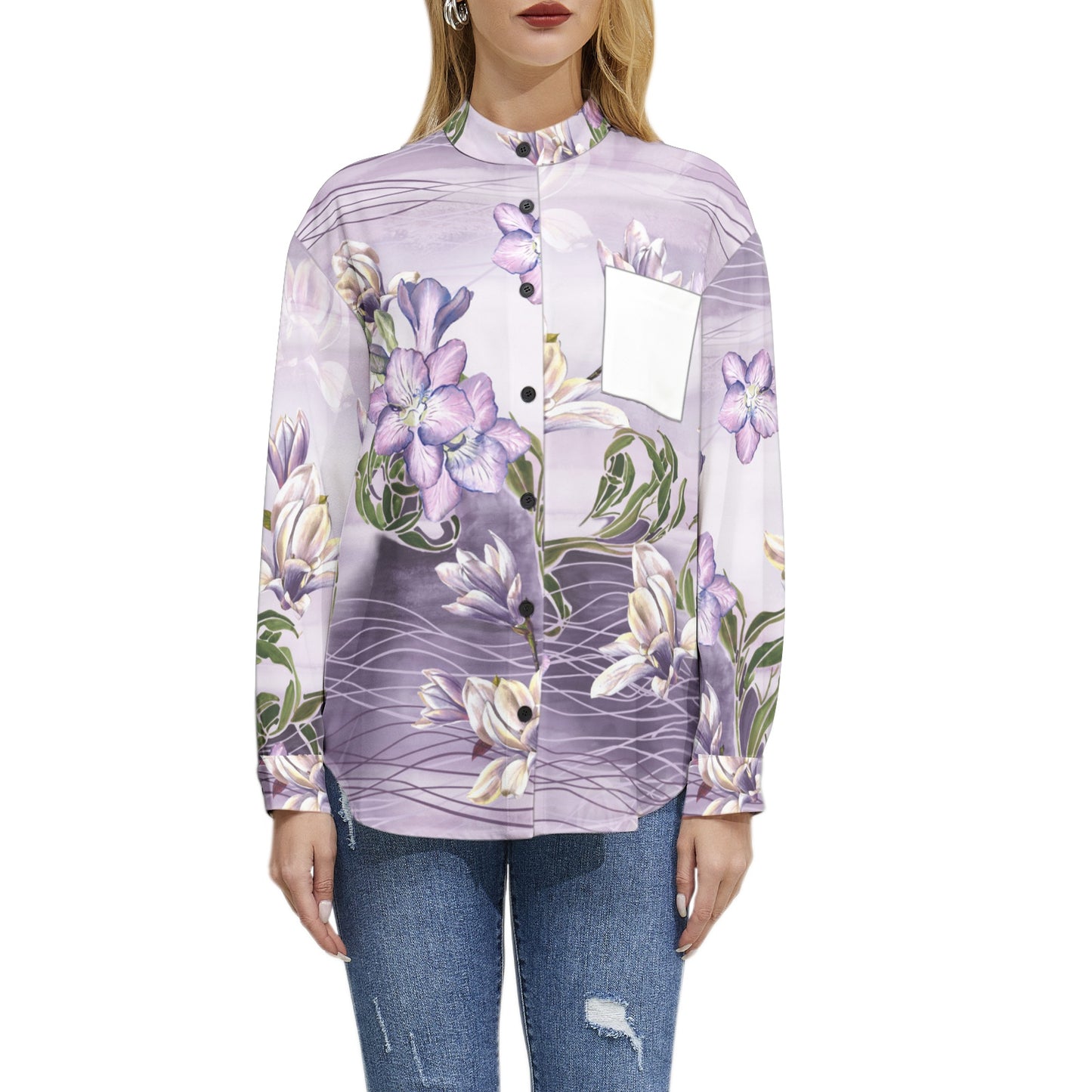 Long Sleeve Button Up Casual Shirt Top