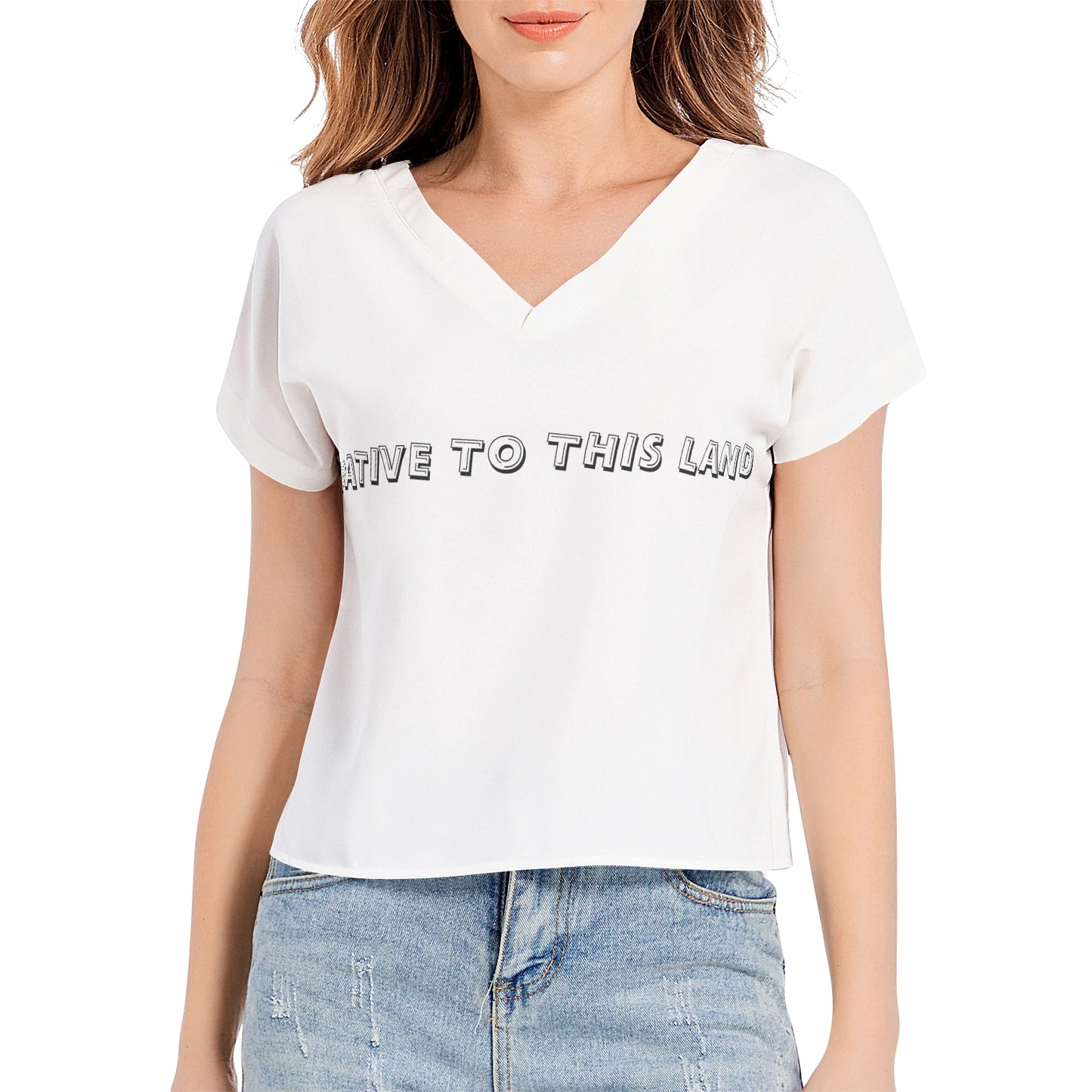 Batwing Sleeve V-Neck Top
