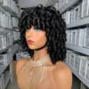 High Density 280g Human Hair Wig SDD Vietnamese Style Loose Curly Short Bob with Fringe