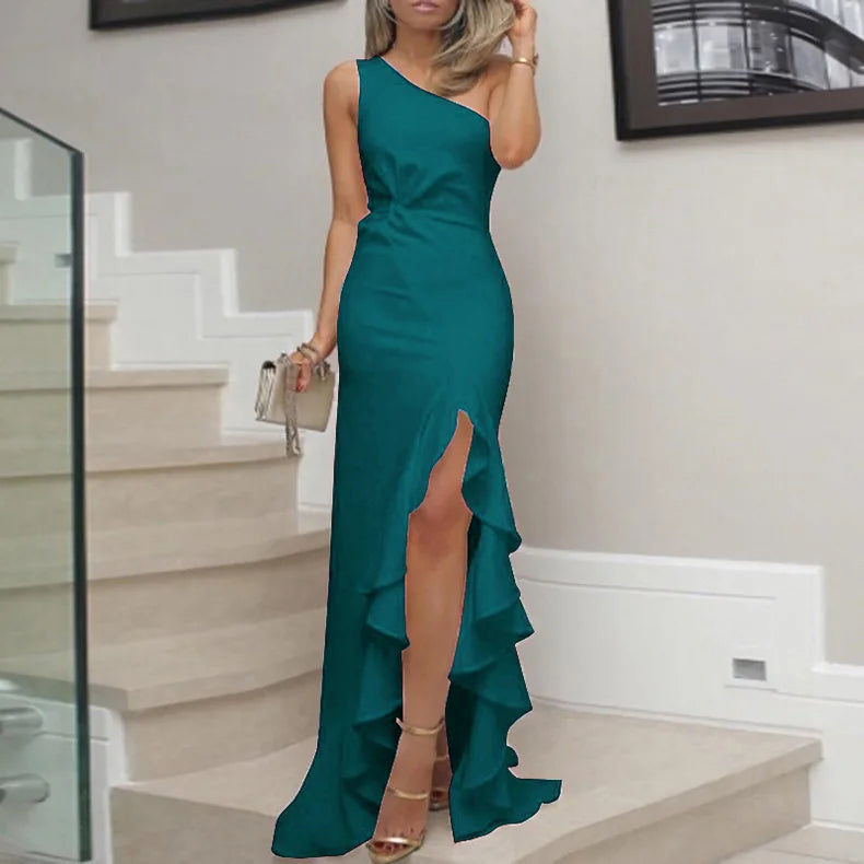 2026 Round Neck Sleeveless Plain Elegant Women Summer Party Long Casual Dress