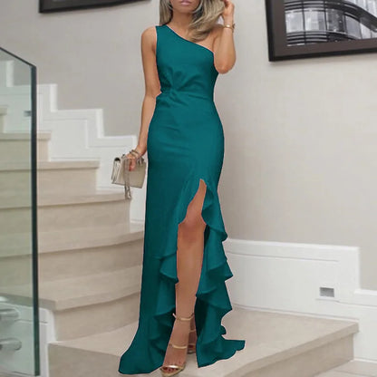 2026 Round Neck Sleeveless Plain Elegant Women Summer Party Long Casual Dress