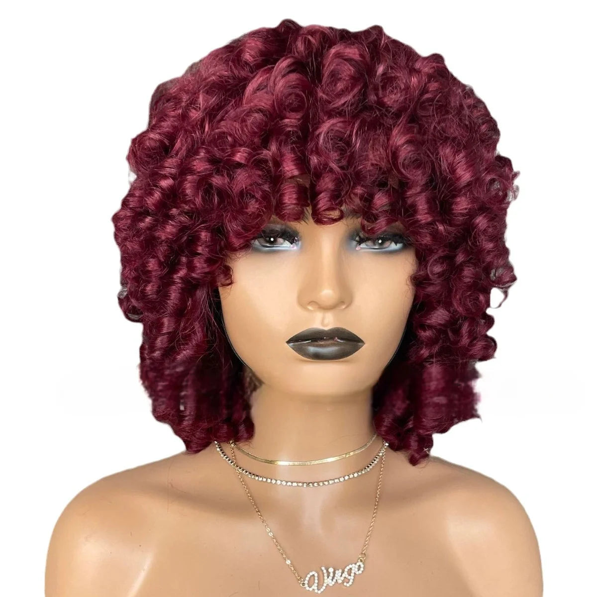 High Density 280g Human Hair Wig SDD Vietnamese Style Loose Curly Short Bob with Fringe
