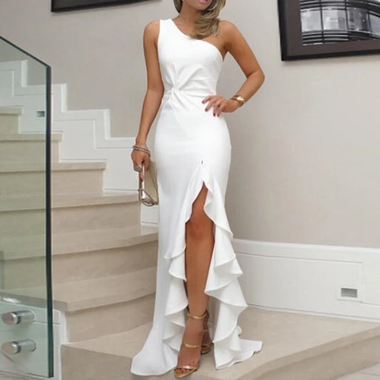 2026 Round Neck Sleeveless Plain Elegant Women Summer Party Long Casual Dress