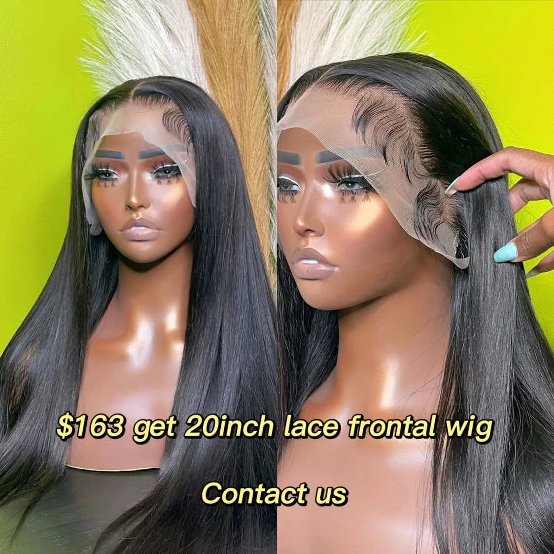 Cheap Silky Straight Short Bob Lace Front Human Hair Wigs for Women Icy Blue for Winter Pink Color Middle Part Ombre Lace Wig