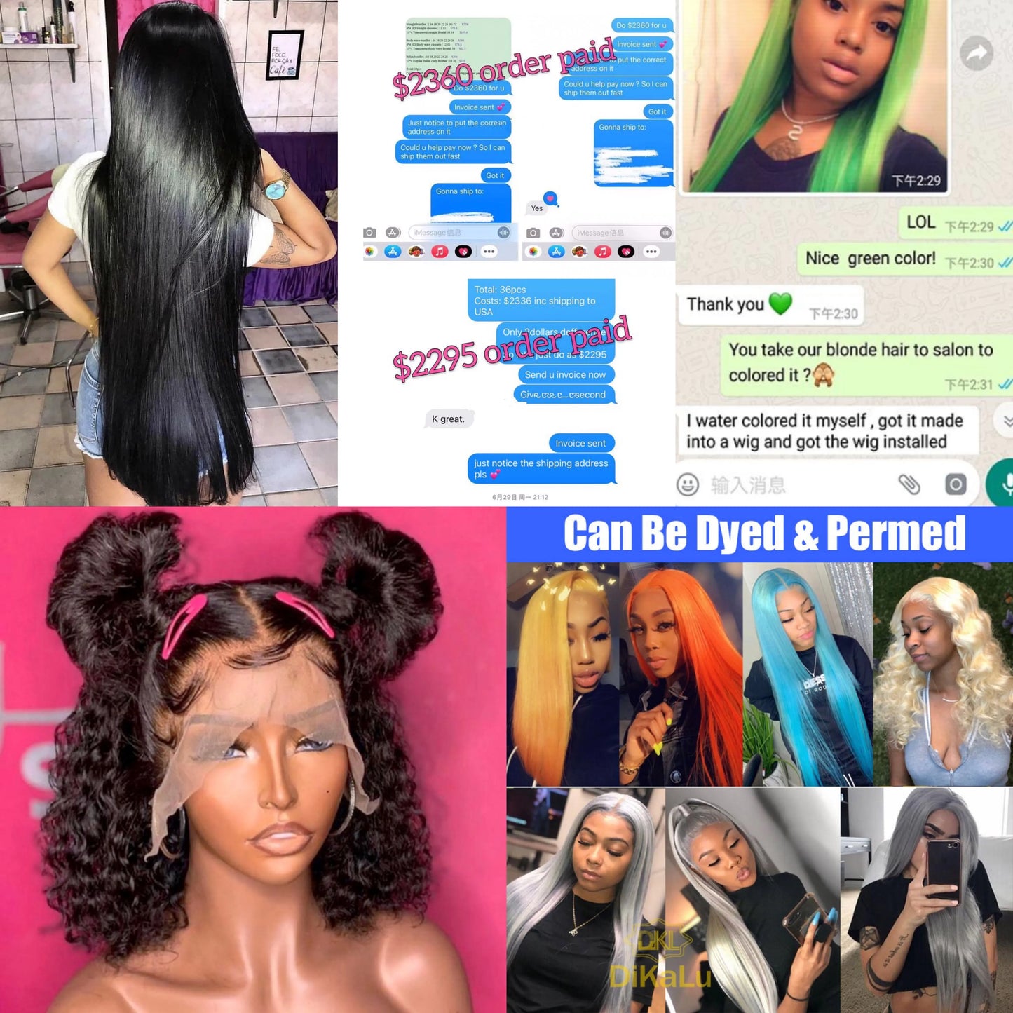 Cheap Silky Straight Short Bob Lace Front Human Hair Wigs for Women Icy Blue for Winter Pink Color Middle Part Ombre Lace Wig