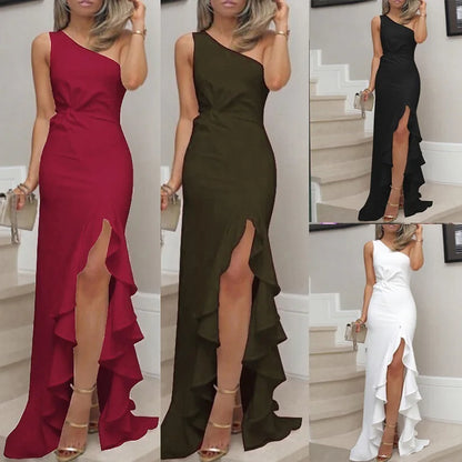 2026 Round Neck Sleeveless Plain Elegant Women Summer Party Long Casual Dress