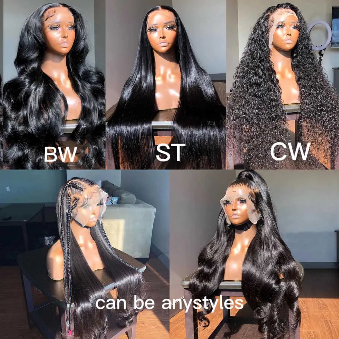 Cheap Silky Straight Short Bob Lace Front Human Hair Wigs for Women Icy Blue for Winter Pink Color Middle Part Ombre Lace Wig