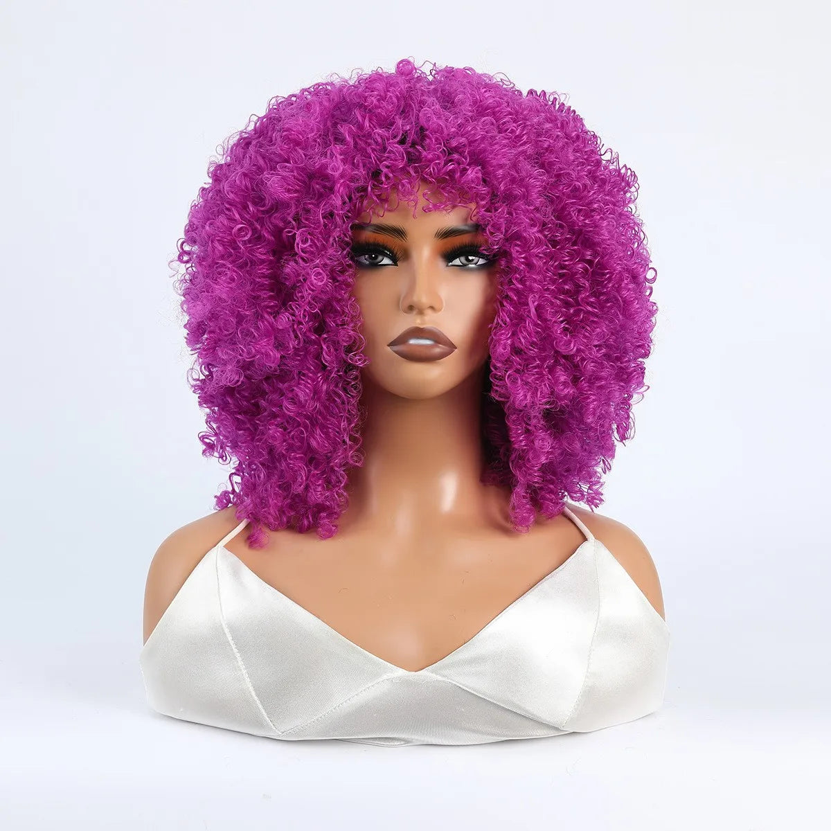 Synthetic 1 Piece 16 Inch Exploded Head Curly Wig, Comfortable and Breathable Snapback Mesh Cap