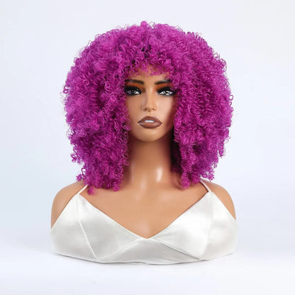 Synthetic 1 Piece 16 Inch Exploded Head Curly Wig, Comfortable and Breathable Snapback Mesh Cap