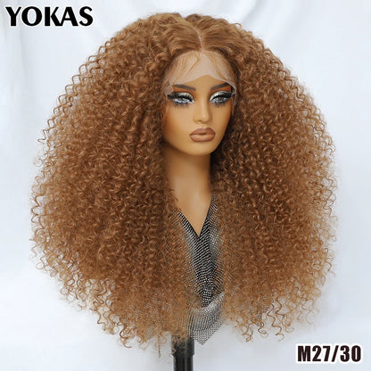 Lace Front Wigs 24 Inch Synthetic For Afro Women Chocolate Brown Lace Front Wigs For Female Curly Lace Front Wigs With Baby Hair