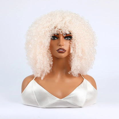 Synthetic 1 Piece 16 Inch Exploded Head Curly Wig, Comfortable and Breathable Snapback Mesh Cap