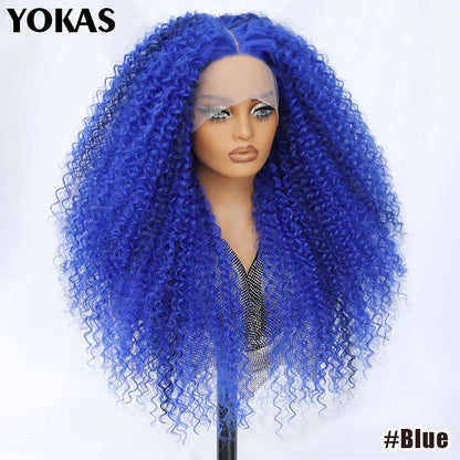 Lace Front Wigs 24 Inch Synthetic For Afro Women Chocolate Brown Lace Front Wigs For Female Curly Lace Front Wigs With Baby Hair