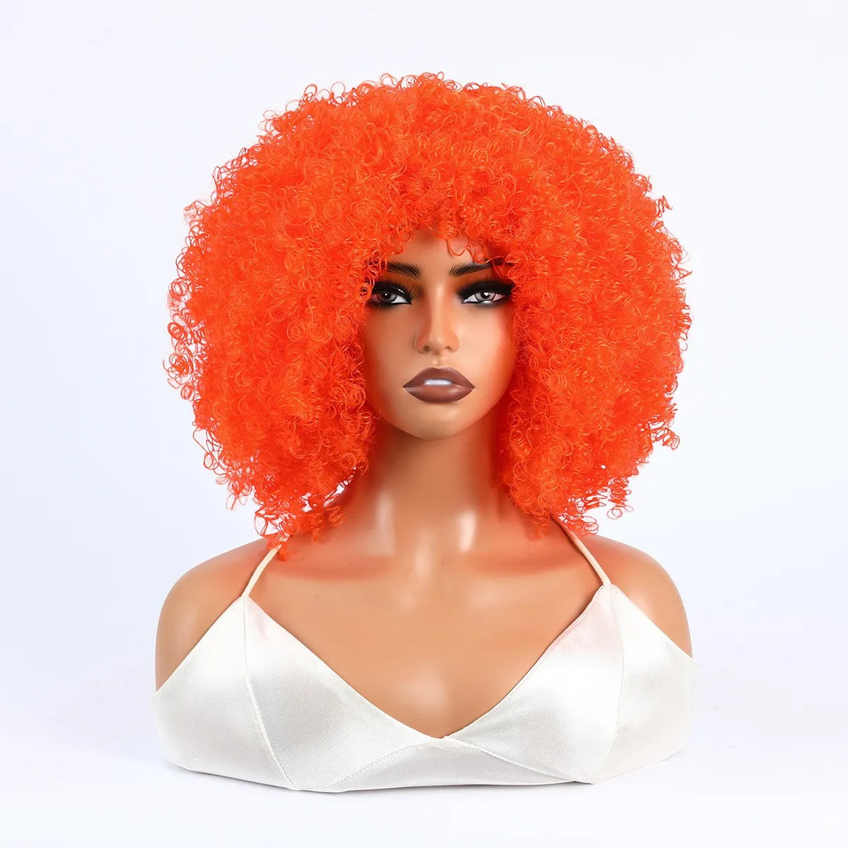 Synthetic 1 Piece 16 Inch Exploded Head Curly Wig, Comfortable and Breathable Snapback Mesh Cap