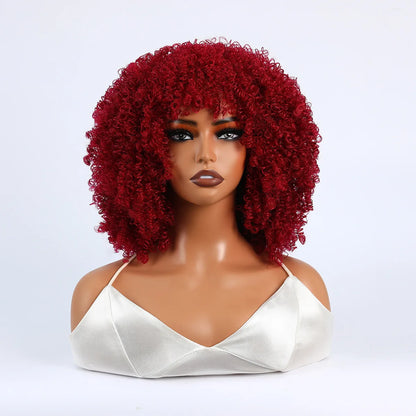 Synthetic 1 Piece 16 Inch Exploded Head Curly Wig, Comfortable and Breathable Snapback Mesh Cap