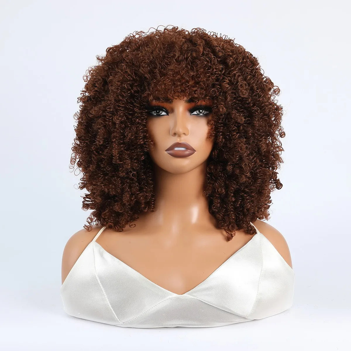 Synthetic 1 Piece 16 Inch Exploded Head Curly Wig, Comfortable and Breathable Snapback Mesh Cap