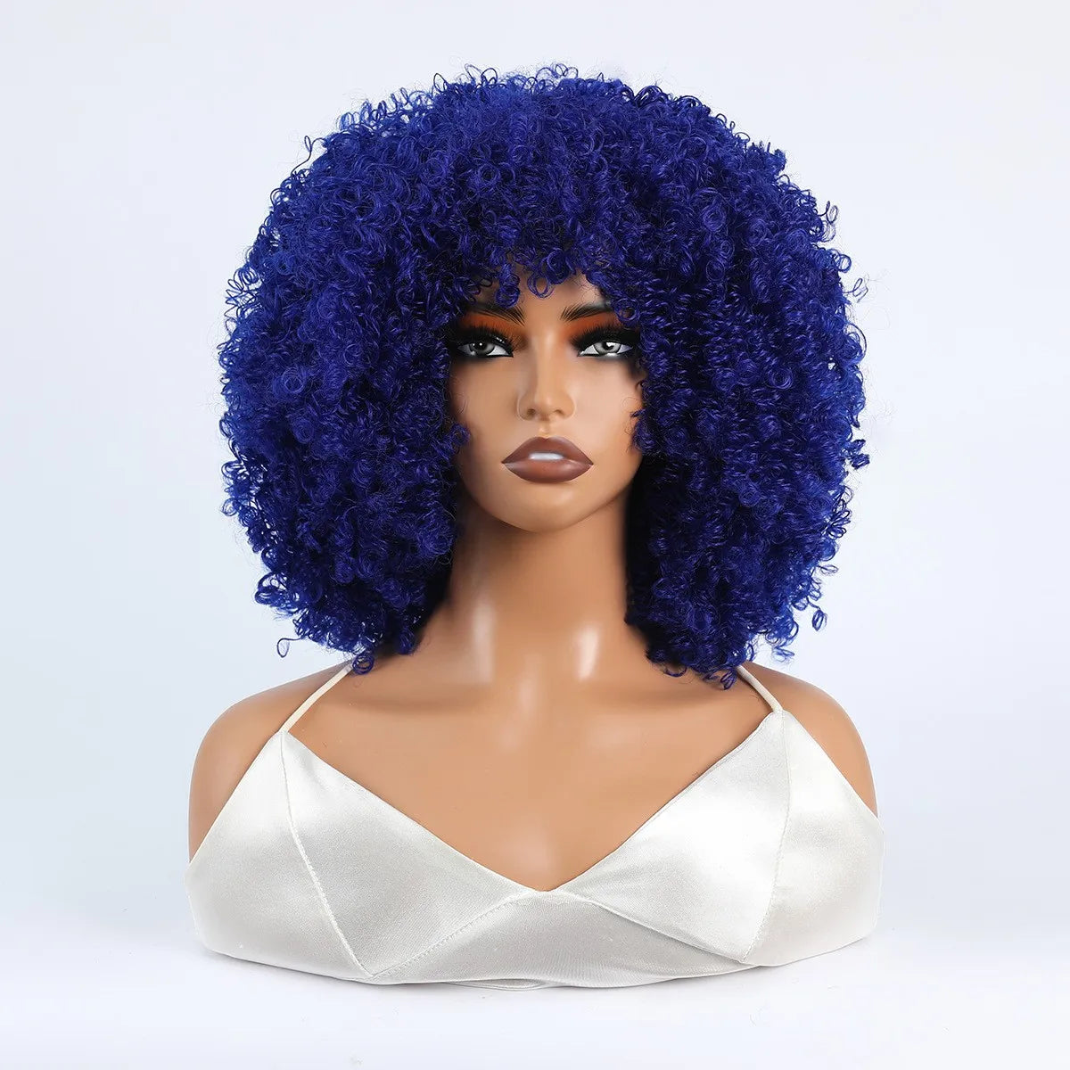 Synthetic 1 Piece 16 Inch Exploded Head Curly Wig, Comfortable and Breathable Snapback Mesh Cap