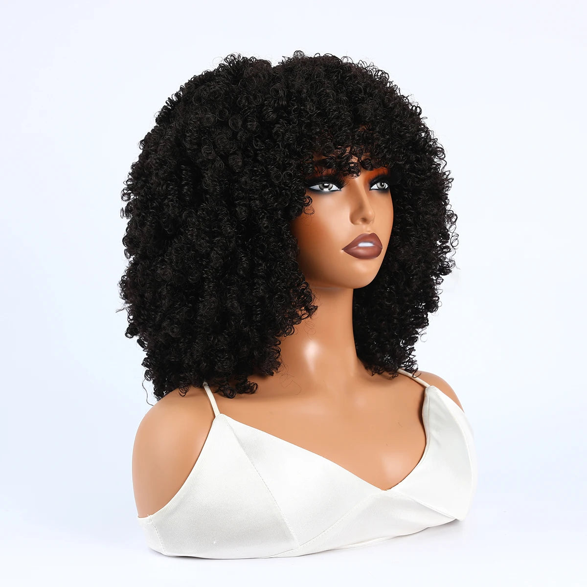 Synthetic 1 Piece 16 Inch Exploded Head Curly Wig, Comfortable and Breathable Snapback Mesh Cap