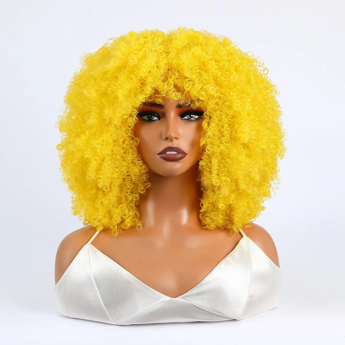 Synthetic 1 Piece 16 Inch Exploded Head Curly Wig, Comfortable and Breathable Snapback Mesh Cap