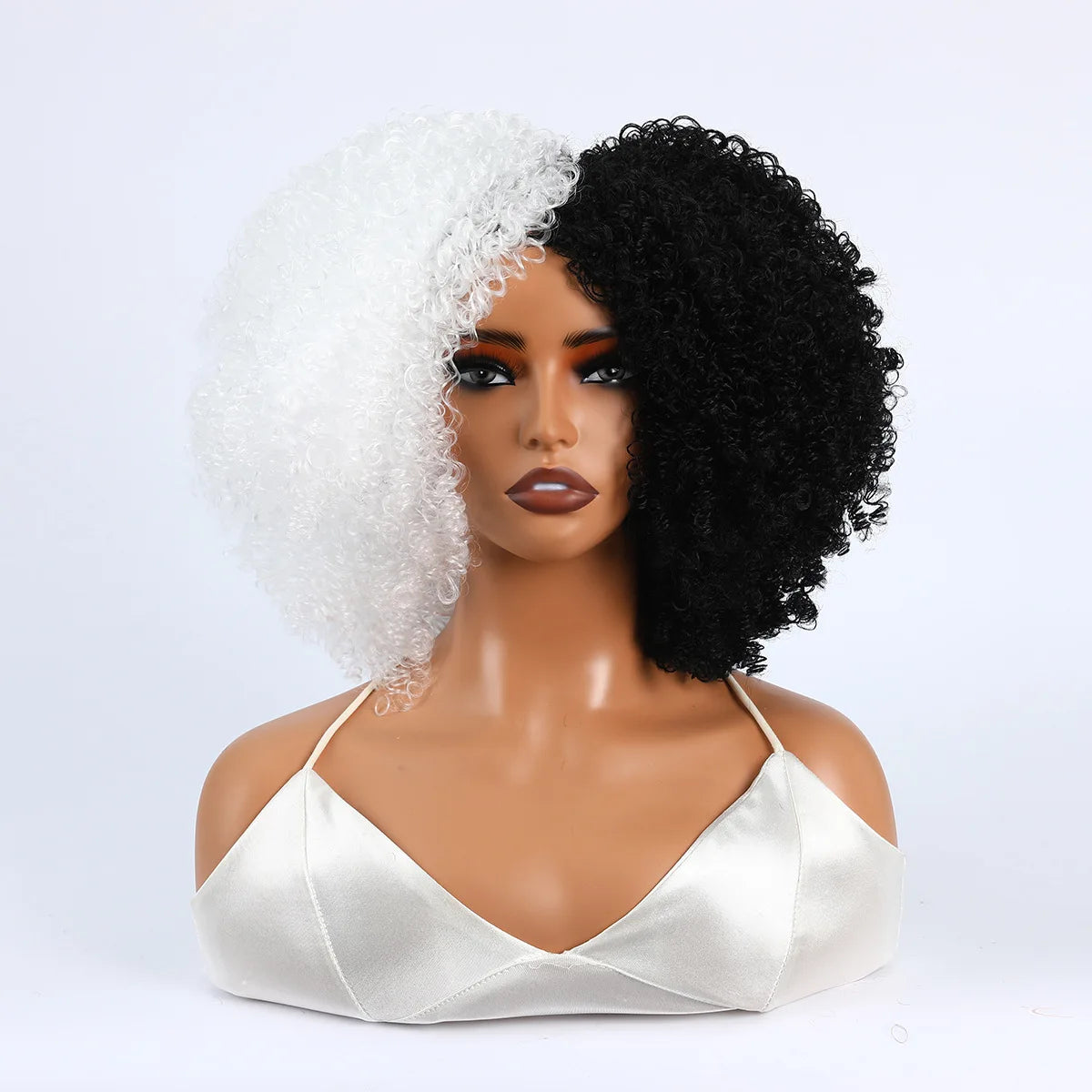 Synthetic 1 Piece 16 Inch Exploded Head Curly Wig, Comfortable and Breathable Snapback Mesh Cap