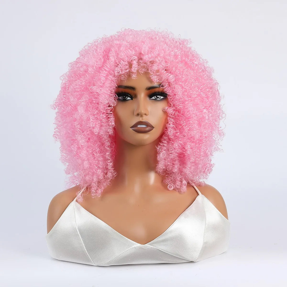 Synthetic 1 Piece 16 Inch Exploded Head Curly Wig, Comfortable and Breathable Snapback Mesh Cap