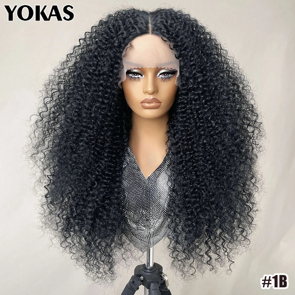 Lace Front Wigs 24 Inch Synthetic For Afro Women Chocolate Brown Lace Front Wigs For Female Curly Lace Front Wigs With Baby Hair