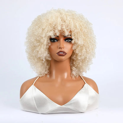 Synthetic 1 Piece 16 Inch Exploded Head Curly Wig, Comfortable and Breathable Snapback Mesh Cap