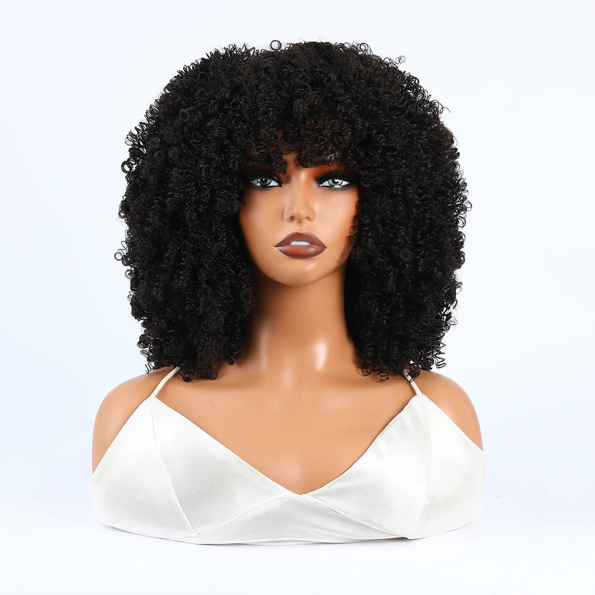 Synthetic 1 Piece 16 Inch Exploded Head Curly Wig, Comfortable and Breathable Snapback Mesh Cap