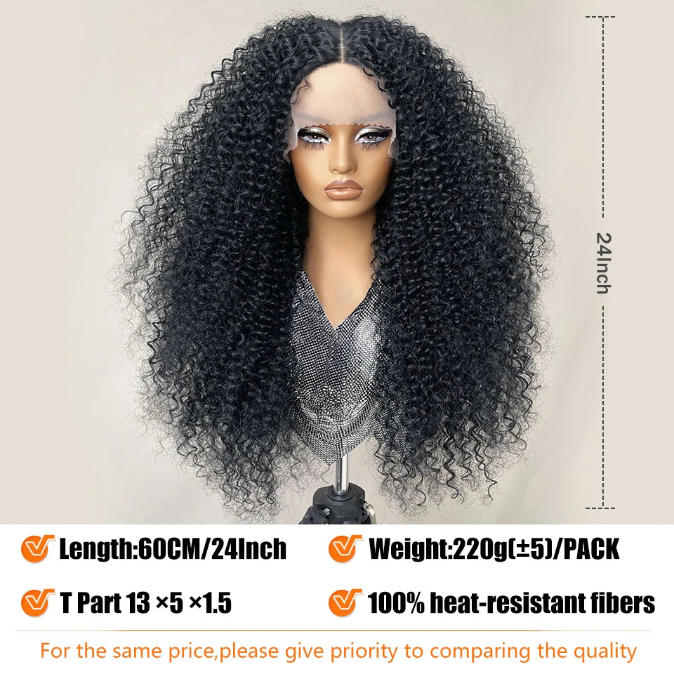 Lace Front Wigs 24 Inch Synthetic For Afro Women Chocolate Brown Lace Front Wigs For Female Curly Lace Front Wigs With Baby Hair