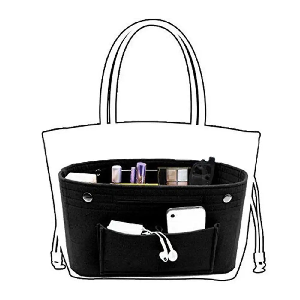 Women's Organizer Handbag Insert Bag Felt Travel Bag Insert Liner Purse Organiser Pouch