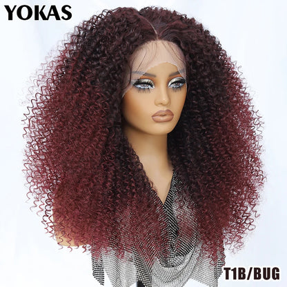 Lace Front Wigs 24 Inch Synthetic For Afro Women Chocolate Brown Lace Front Wigs For Female Curly Lace Front Wigs With Baby Hair