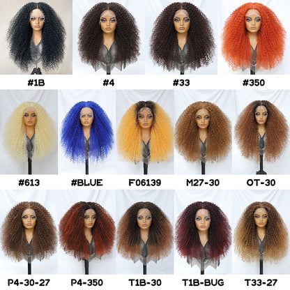 Lace Front Wigs 24 Inch Synthetic For Afro Women Chocolate Brown Lace Front Wigs For Female Curly Lace Front Wigs With Baby Hair